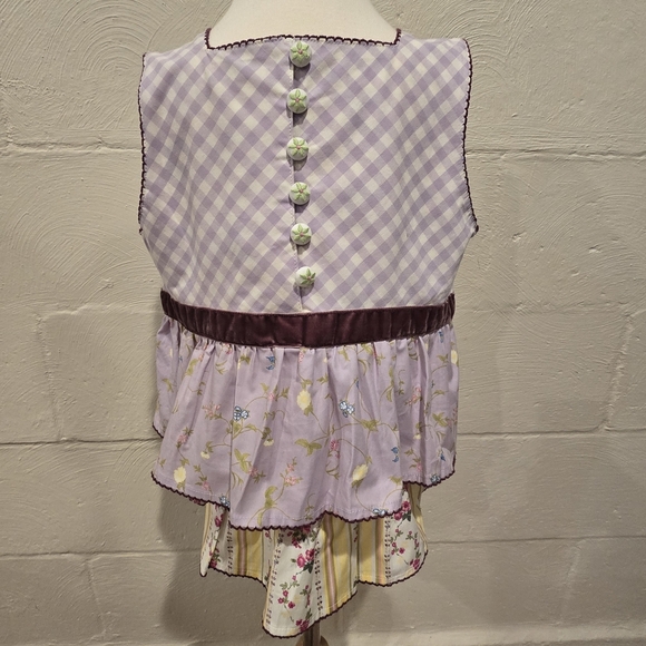 Matilda Jane Girls Enchanted Garden Prudence Gingham Tunic Top Size 8 NEW - Picture 5 of 9